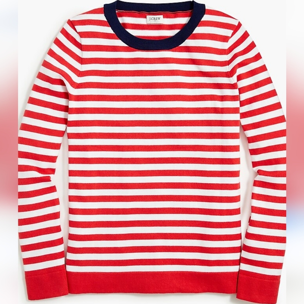 J.Crew Striped Teddie Sweater XSMALL Red,White and Blue NWT